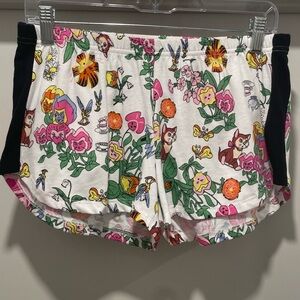 Disney Alice in Wonderland White Graphic Print Pajama Sleep Shorts - S